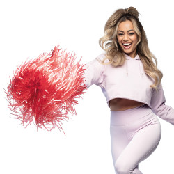 Červený pompon s rukoväťou